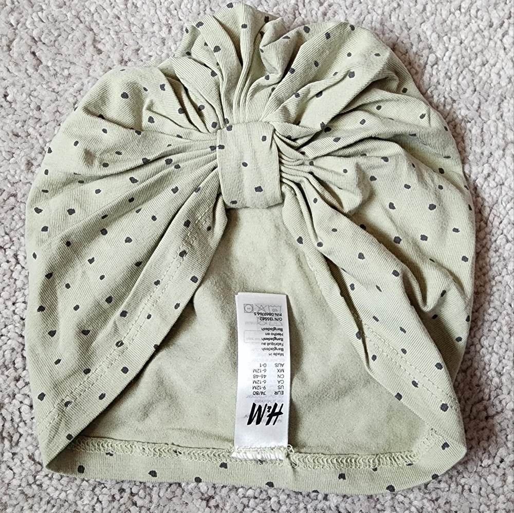 Green Polka Dot Turban